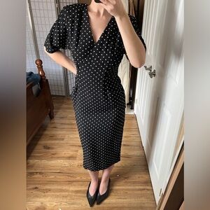 Polka dot midi dress